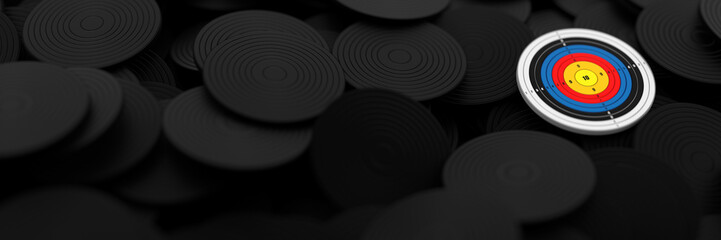 Infinite targets on a plane, business and challenge theme, original 3d rendering