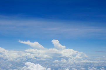 Skyline View above the Clouds from air plane