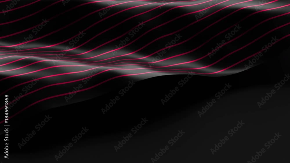 Poster abstract 3d rendering of seamless loop smooth surface animation with ripples. cloth with waves. mode