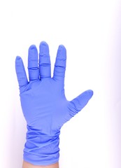 Blue latex glove