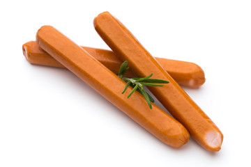 Fresh sausage isolated over white background.