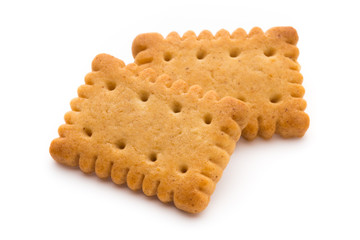 Tasty cookies biscuits on the  isolated background.