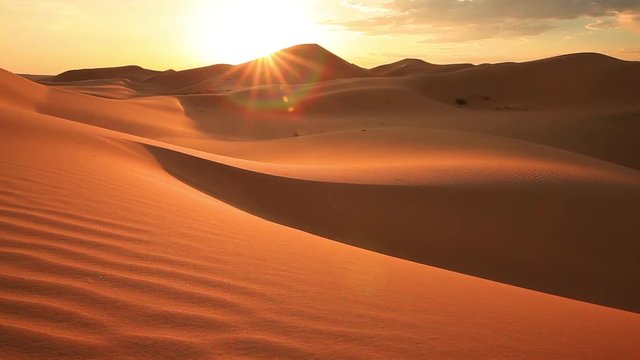 Sunset in the Gobi Desert. Mongolia