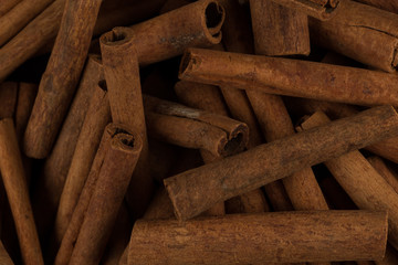 Cinnamon sticks spice closeup