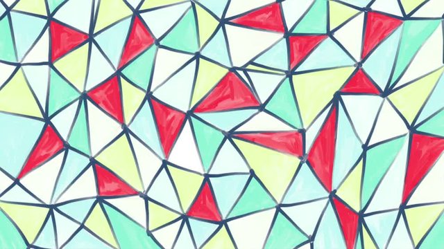 Hand drawn, colourful geometric background. Seamless looping