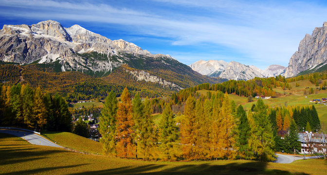 Beautiful autumn landscape in the Dolomites, Italy, Europe © Rechitan Sorin
