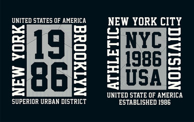 New York City For T-shirt Print, Vector