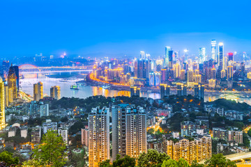 City architecture view, night view and skyline