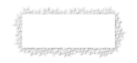 label with snow border and shadow