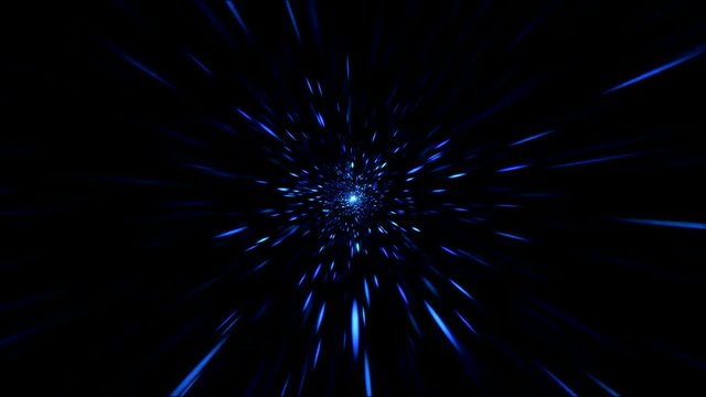Colorful Fast Space Tunnel Travel Animation - Loop Blue