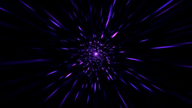 Colorful Fast Space Tunnel Travel Animation - Loop Purple
