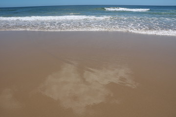 White sandy beach of Sunshine Coast in Queensland, Australia