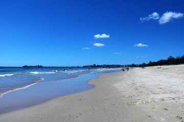 White sandy beach of Sunshine Coast in Queensland, Australia