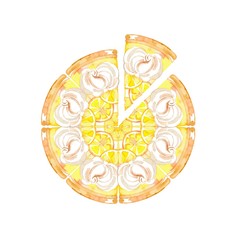 ケーキ、ホール、レモン