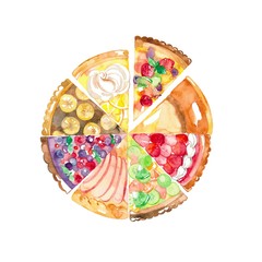 ケーキ、ホール、8種
