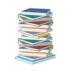 Stack of books on a white background.
