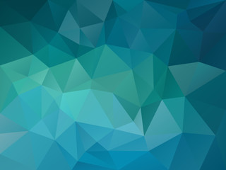 vector abstract irregular polygon background with a triangle pattern in blue sea turquoise color