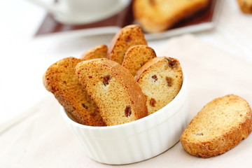 Homemade delicious cookies biscotti with berries