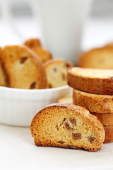 Homemade delicious cookies biscotti with berries