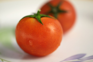 close-up of a cherry tomato