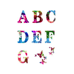 Naklejka premium Colorful font and alphabet isolated. Artistic alphabet letters set vector illustration