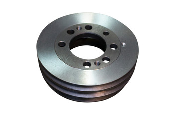 crankshaft pulley takes the drive