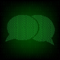 Abstract image of chat bubble, Abstract Technology Binary code, The Need of Technology in the Digital Age. Vector illustration design.