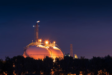 Oil refinery at twilight