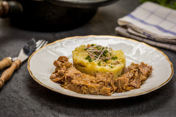 Confit pork neck