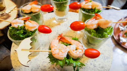 Barbecued shrimp in a very pleasant party.