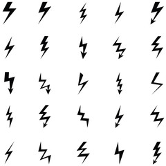 lightning icon set - 185004473