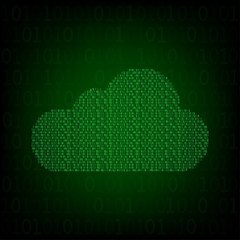 Abstract image of cloud, Abstract Technology Binary code, The Need of Technology in the Digital Age. Vector illustration design.