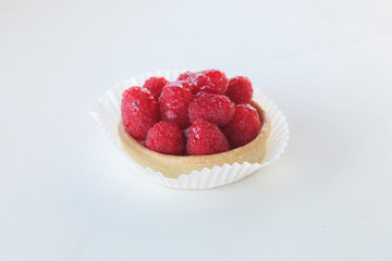 Cake with raspberries