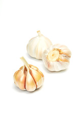 Garlics isolated on white