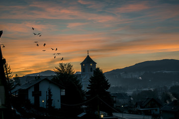 Fototapeta premium Church at sunset