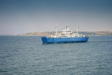 Cargo ship in the sea