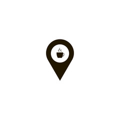 coffee shop on map location icon. flat design