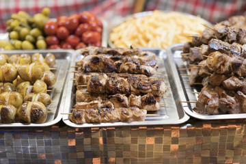 Street food, meat, potatoes