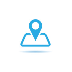 Vector of map pointer icon. GPS location symbol. Flat design style.