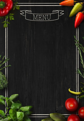 Black board as mockup for restaurant menu