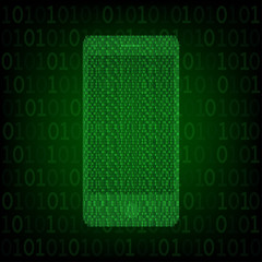 Abstract image of smartphone, Abstract Technology Binary code, The Need of Technology in the Digital Age. Vector illustration design.