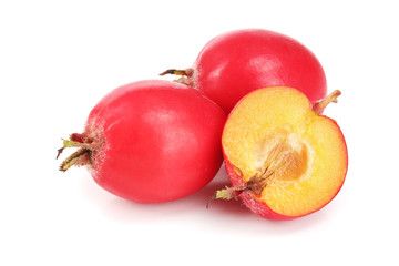 Hawthorn berry isolated on white background close-up