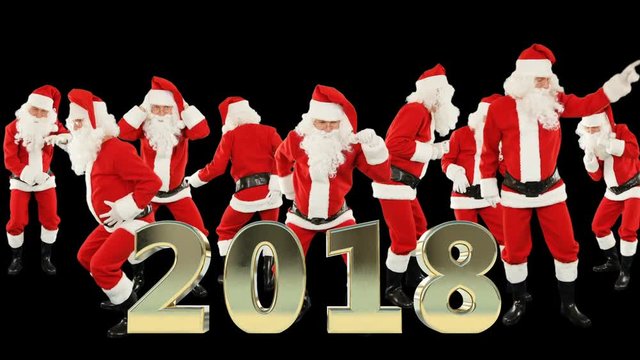 Bunch of Santa Claus Dancing, 2018 sign