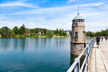 The dam of the Mseno water reservoir, Jablonec nad Nisou, Czech republic