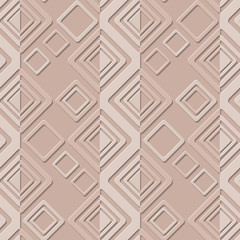 geometric abstract seamless vector pattern  with squares and  rhombus in cream tones