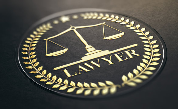 Advocacy or Lawyer Gold Symbol Over Black Background