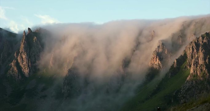 Clouds waterfall in Mountains Norway nature beautiful scenic view magic landscape Vesteralen islands