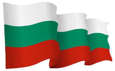 Bulgaria Flag Waving Vector Illustration