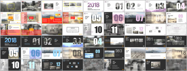 Big bundle of clean and minimal presentation templates.  Brochure cover vector design. Presentation slides for flyer, leaflet, brochure, corporate report, marketing, advertising, annual report, banner