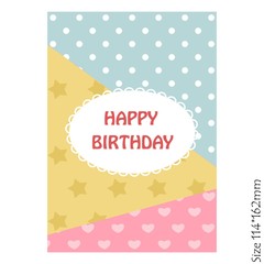 Beautiful greeting card happy birthday. Vector invitation with a beautiful photo collage. Vector illustration.